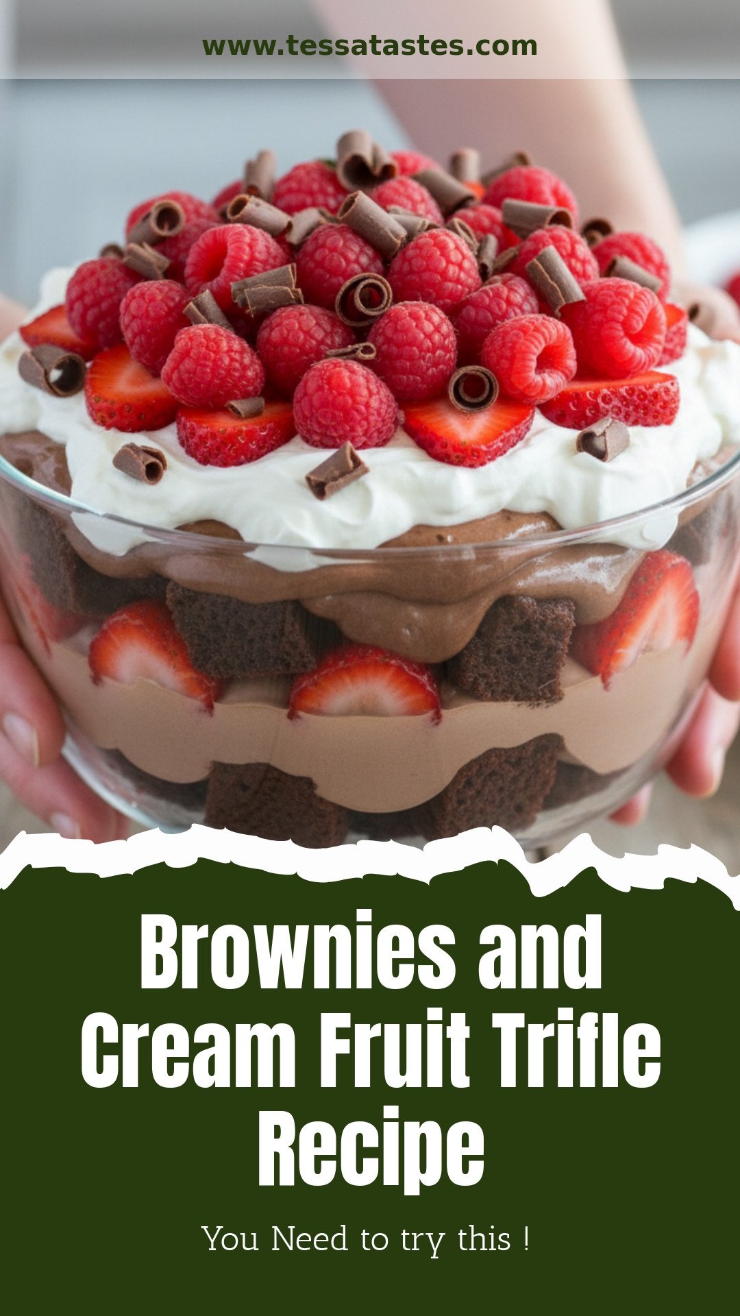 Brownies and Cream Fruit Trifle Recipe