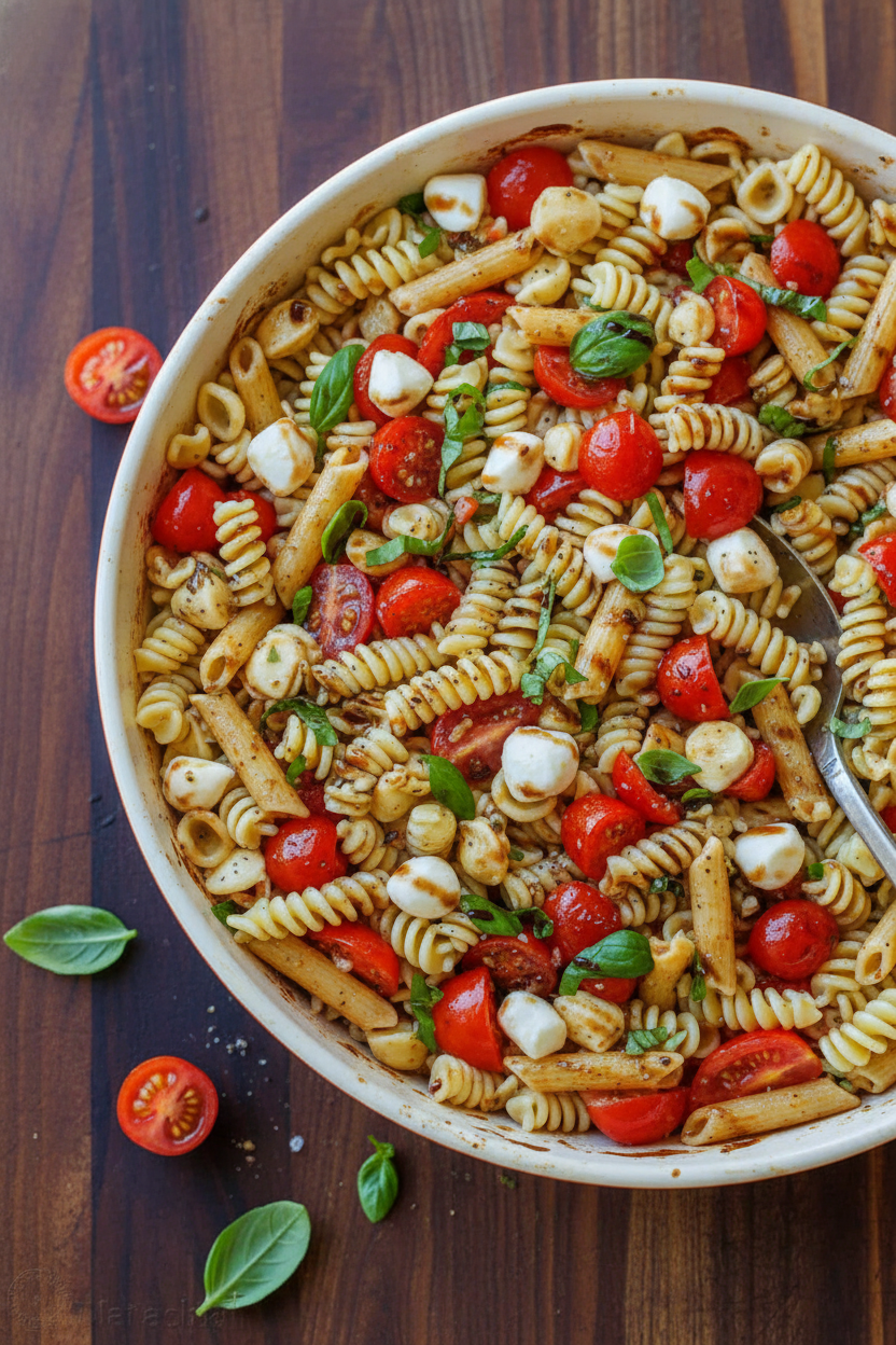 Caprese Pasta Salad Recipe with Video