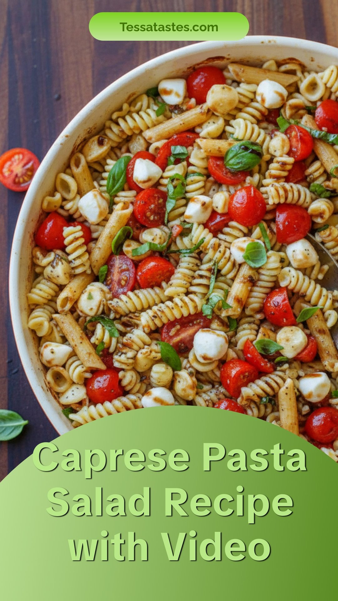 Caprese Pasta Salad Recipe with Video