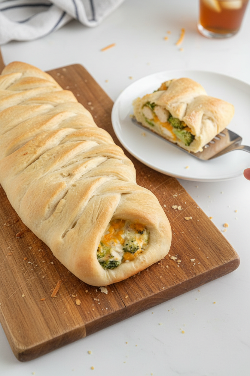 Cheesy Chicken Broccoli Braid Recipe
