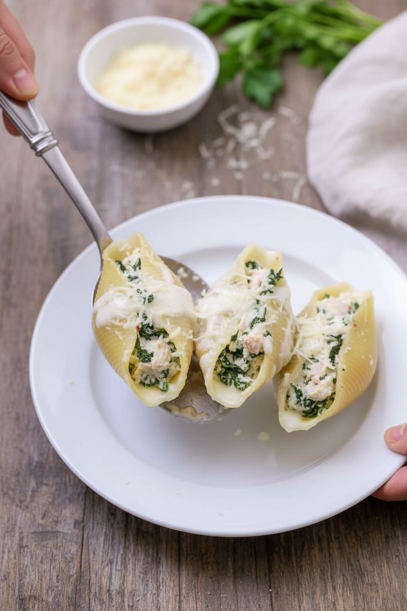 Chicken Alfredo Stuffed Shells Recipe