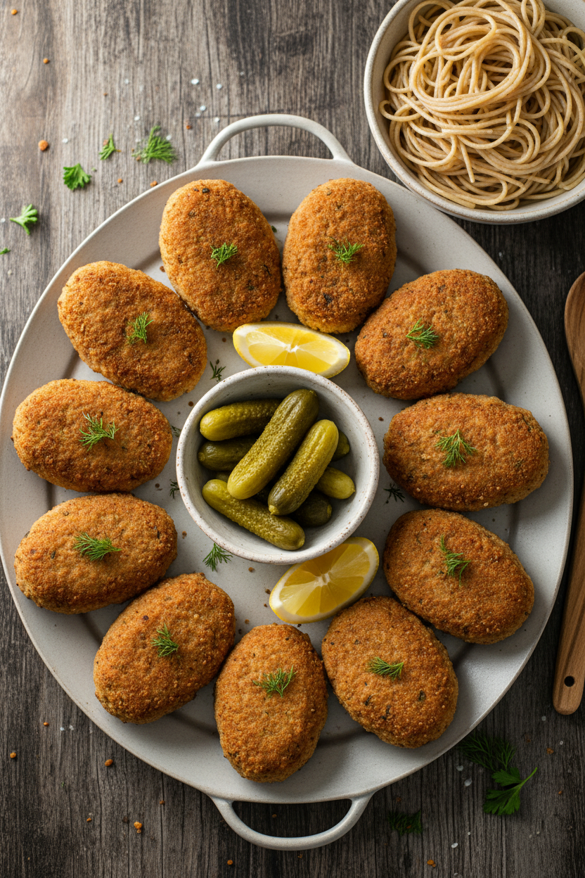 Chicken and Beef Pozharsky Kotleti Croquettes