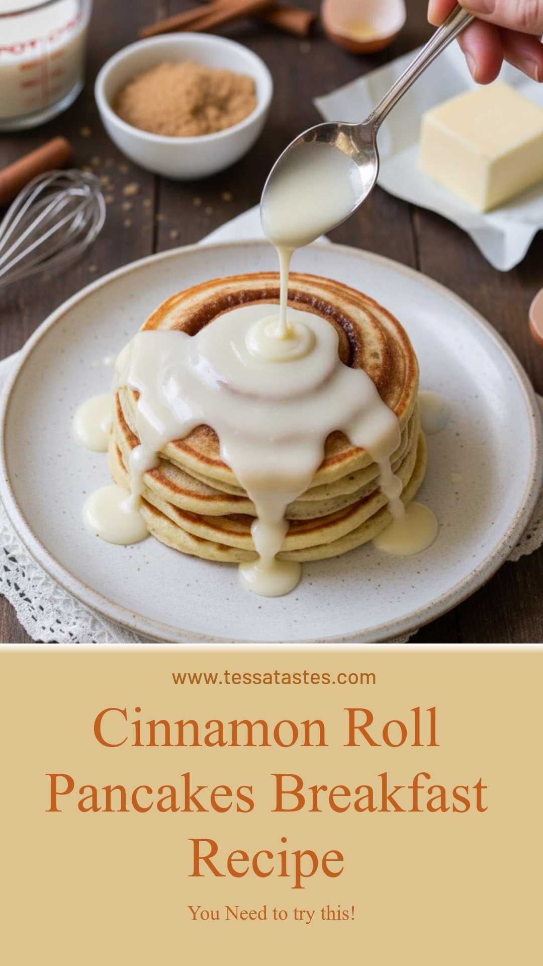 Cinnamon Roll Pancakes Breakfast Recipe