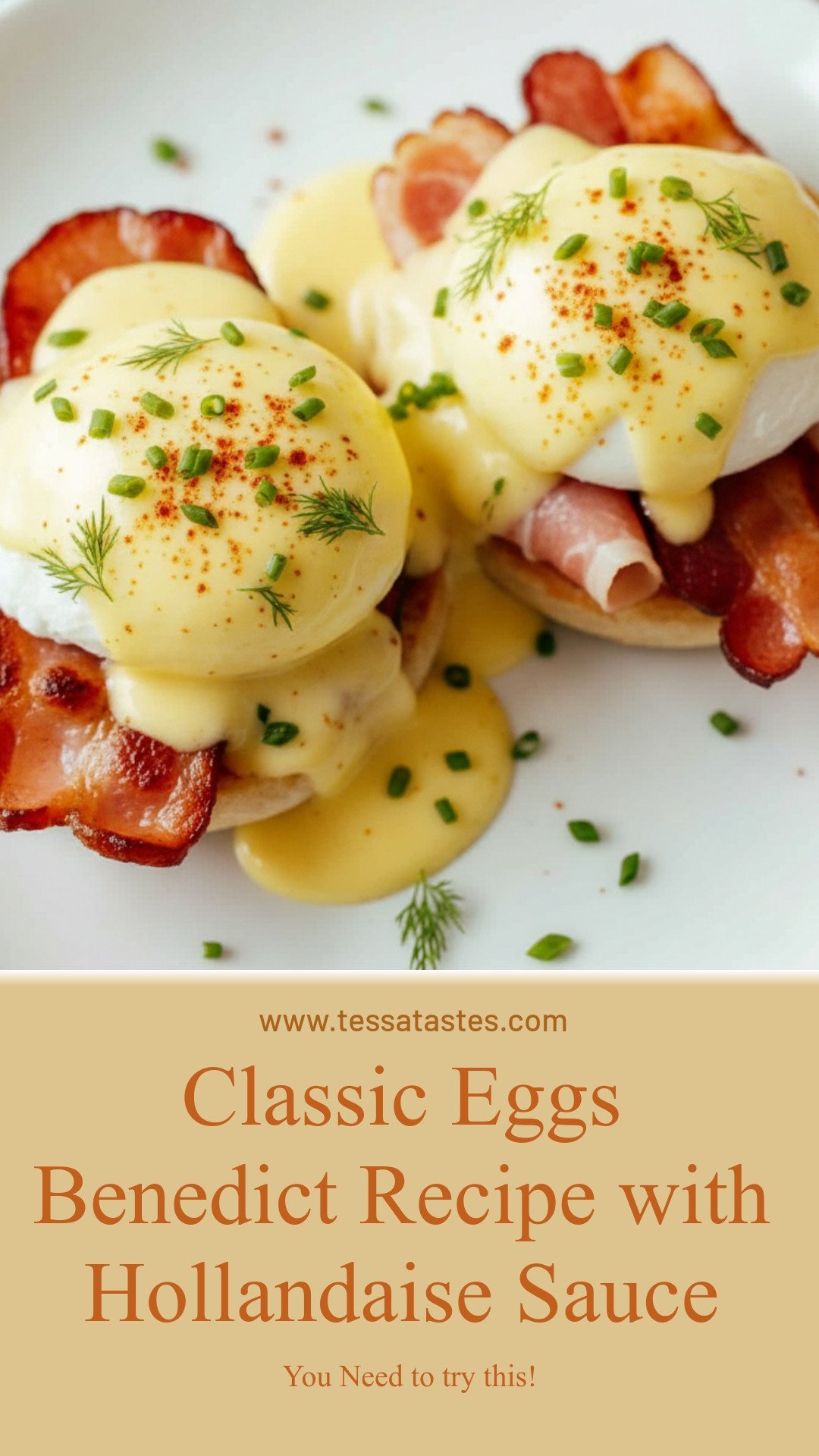Classic Eggs Benedict Recipe with Hollandaise Sauce