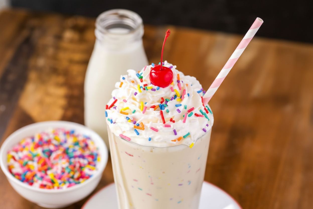 Creamy Cake Batter Milkshake Recipe