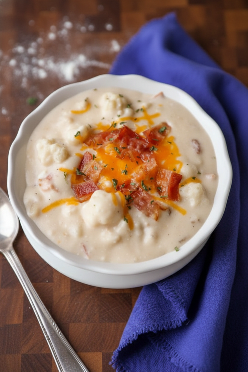 Creamy Cheesy Cauliflower Soup Recipe