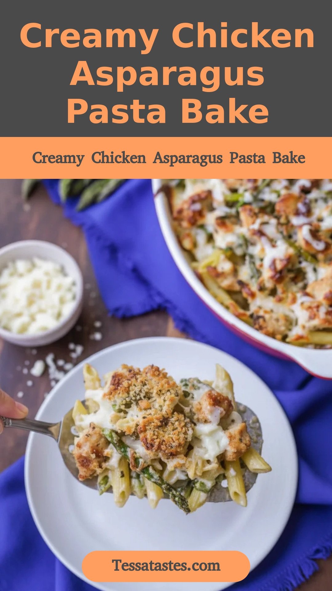 Creamy Chicken Asparagus Pasta Bake