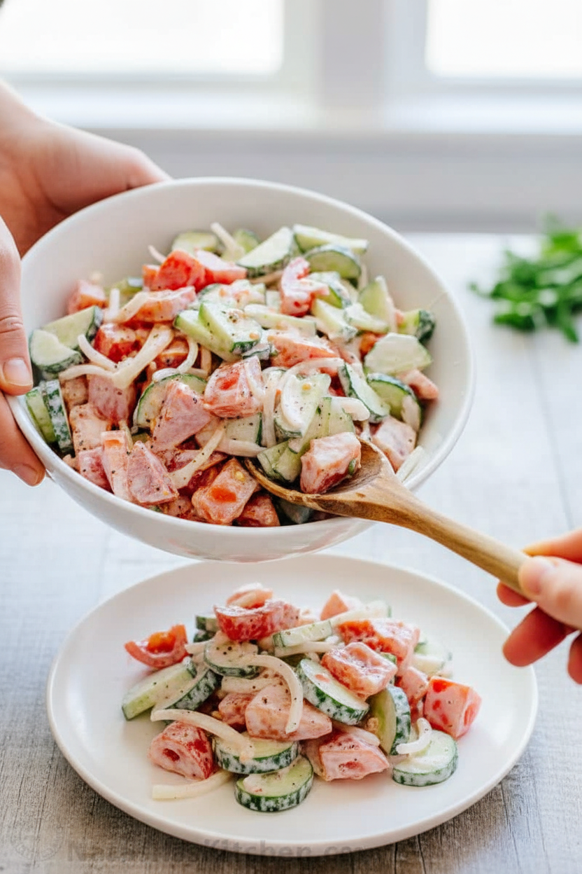 Creamy Cucumber Tomato Salad Recipe