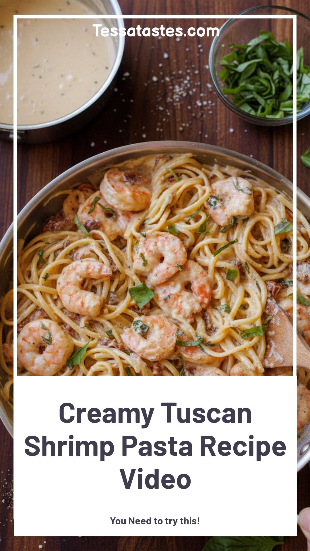 Creamy Tuscan Shrimp Pasta Recipe Video