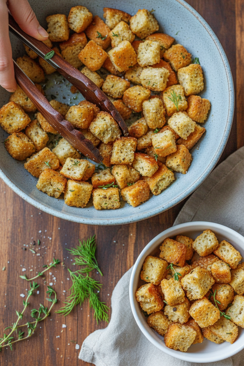 Crispy Homemade Sourdough Croutons Recipe