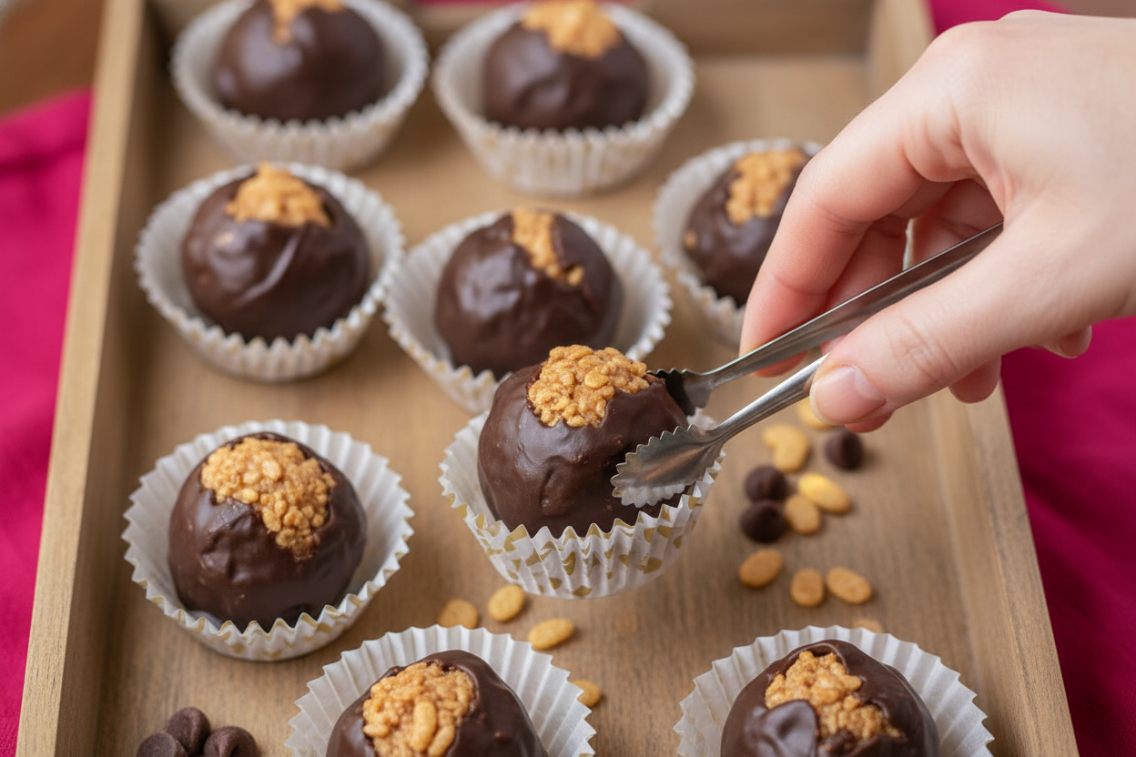 Crunchy Rice Krispies Peanut Butter Balls Recipe