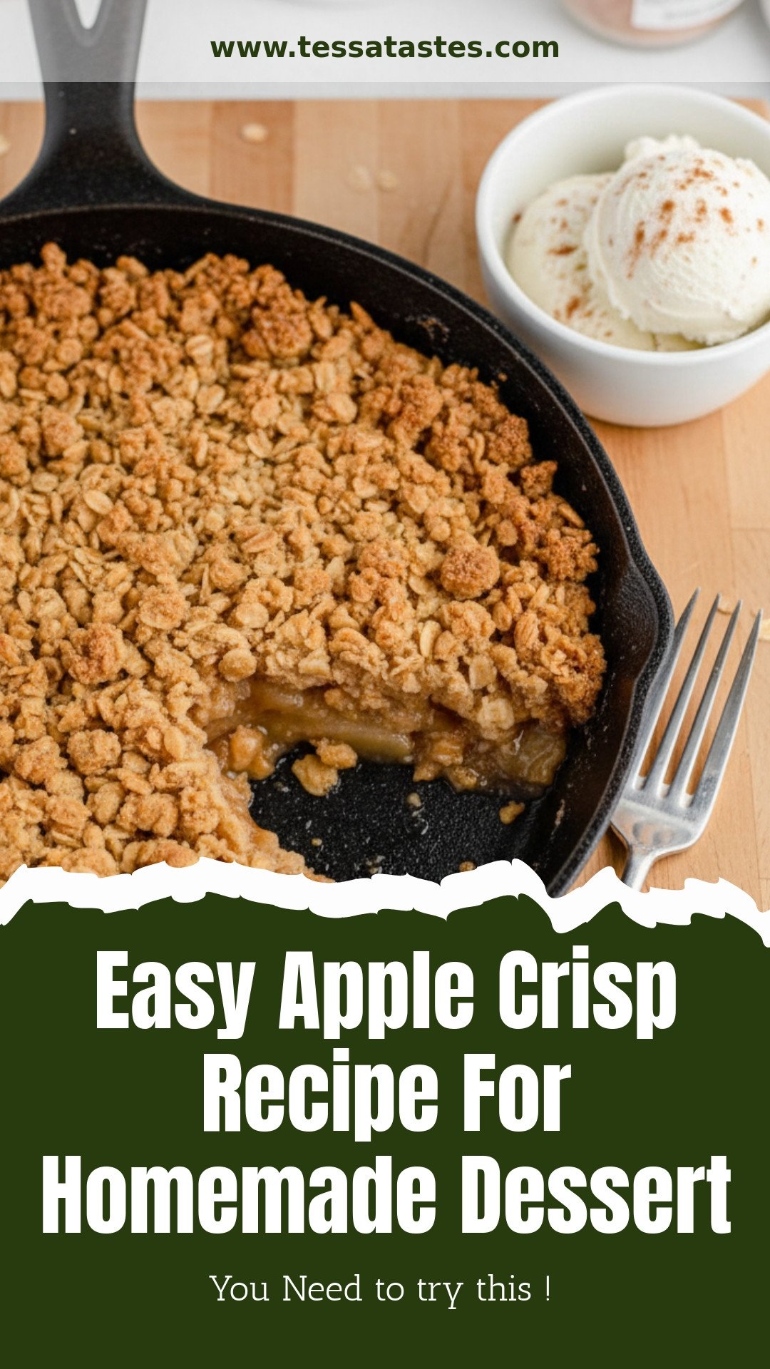 Easy Apple Crisp Recipe For Homemade Dessert