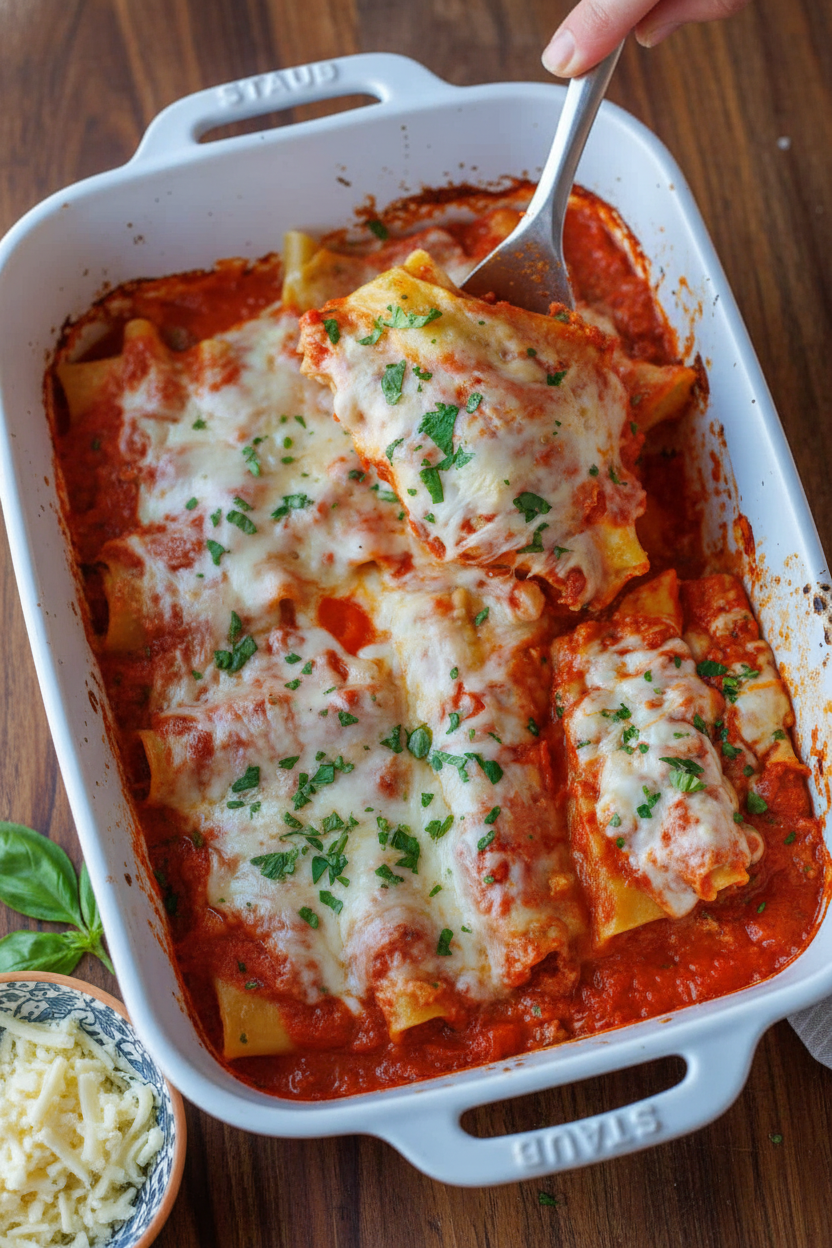 Easy Baked Manicotti Recipe Video Tutorial