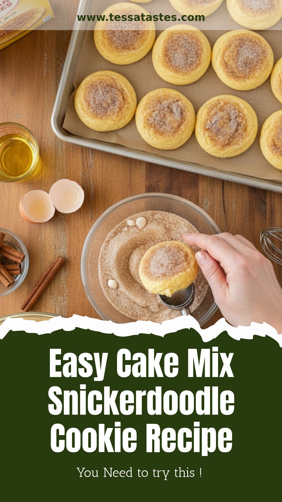 Easy Cake Mix Snickerdoodle Cookie Recipe