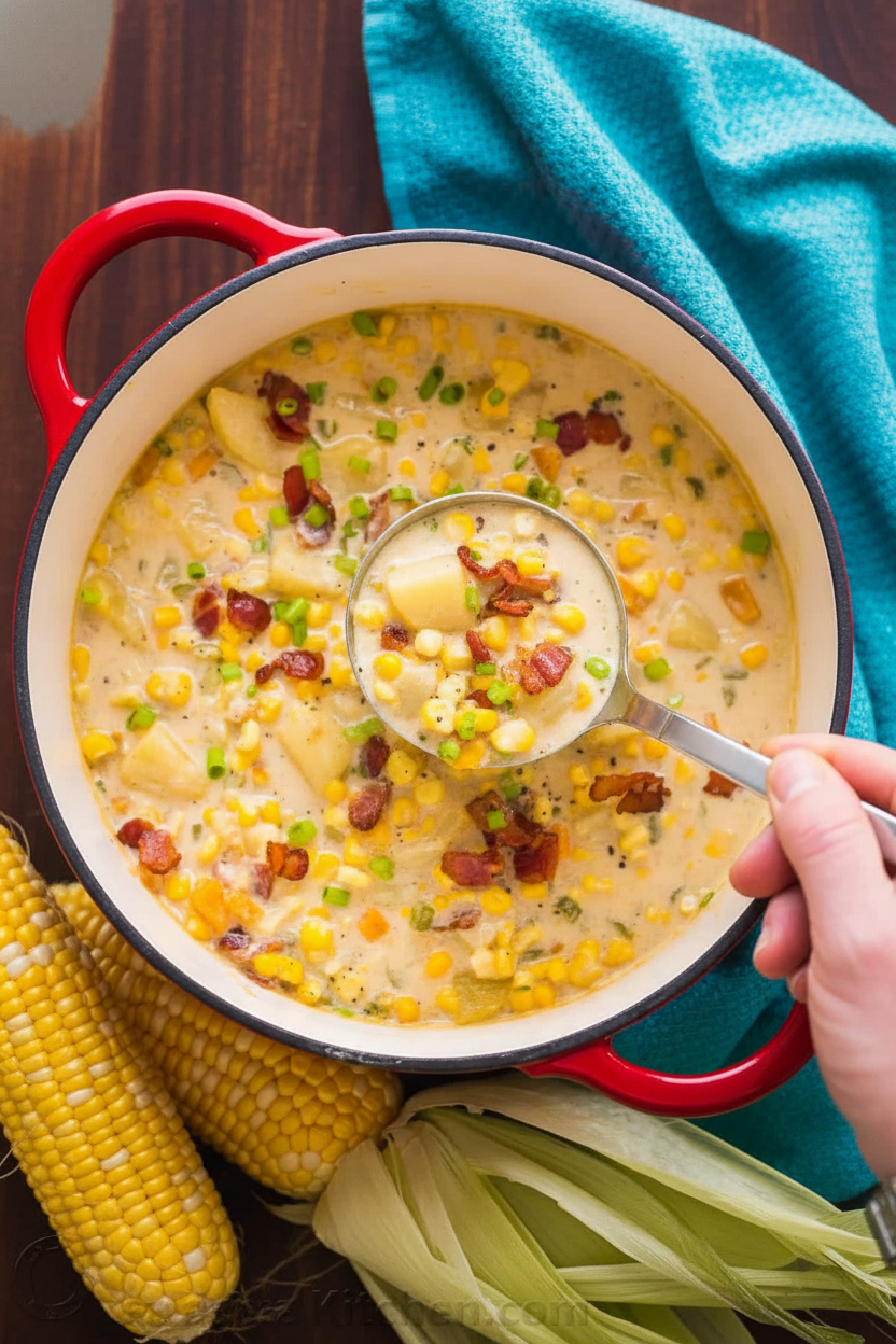 Easy Corn Chowder Recipe with Video Tutorial