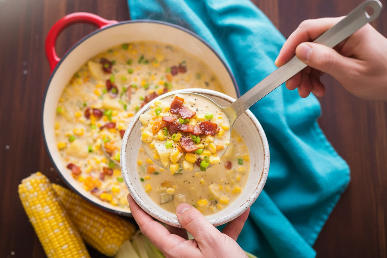 Easy Corn Chowder Recipe with Video Tutorial