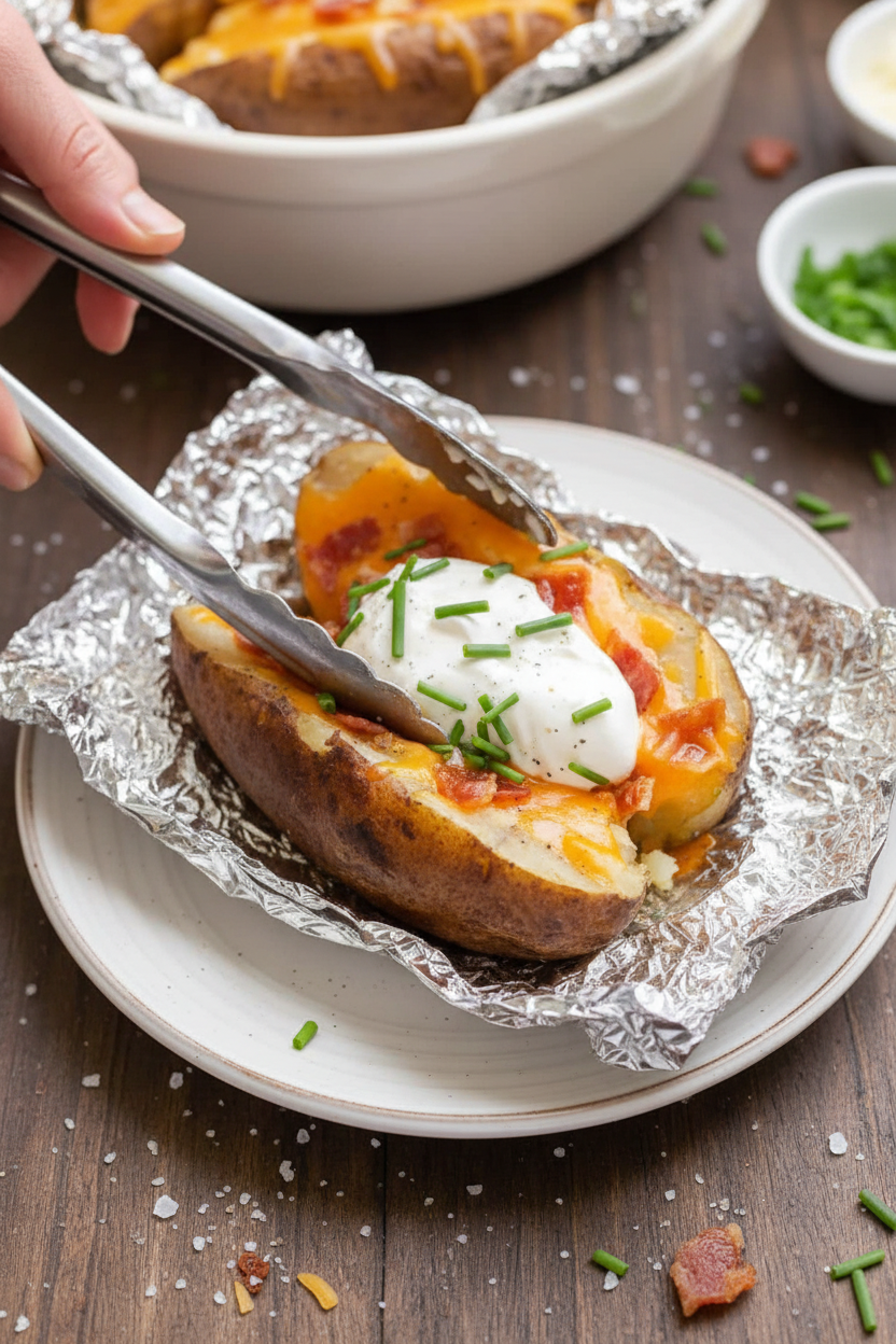 Easy Crock Pot Baked Potatoes Recipe