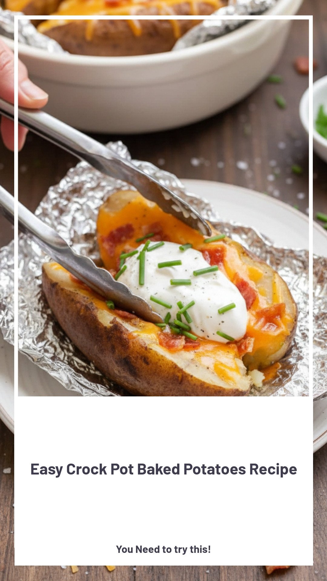 Easy Crock Pot Baked Potatoes Recipe