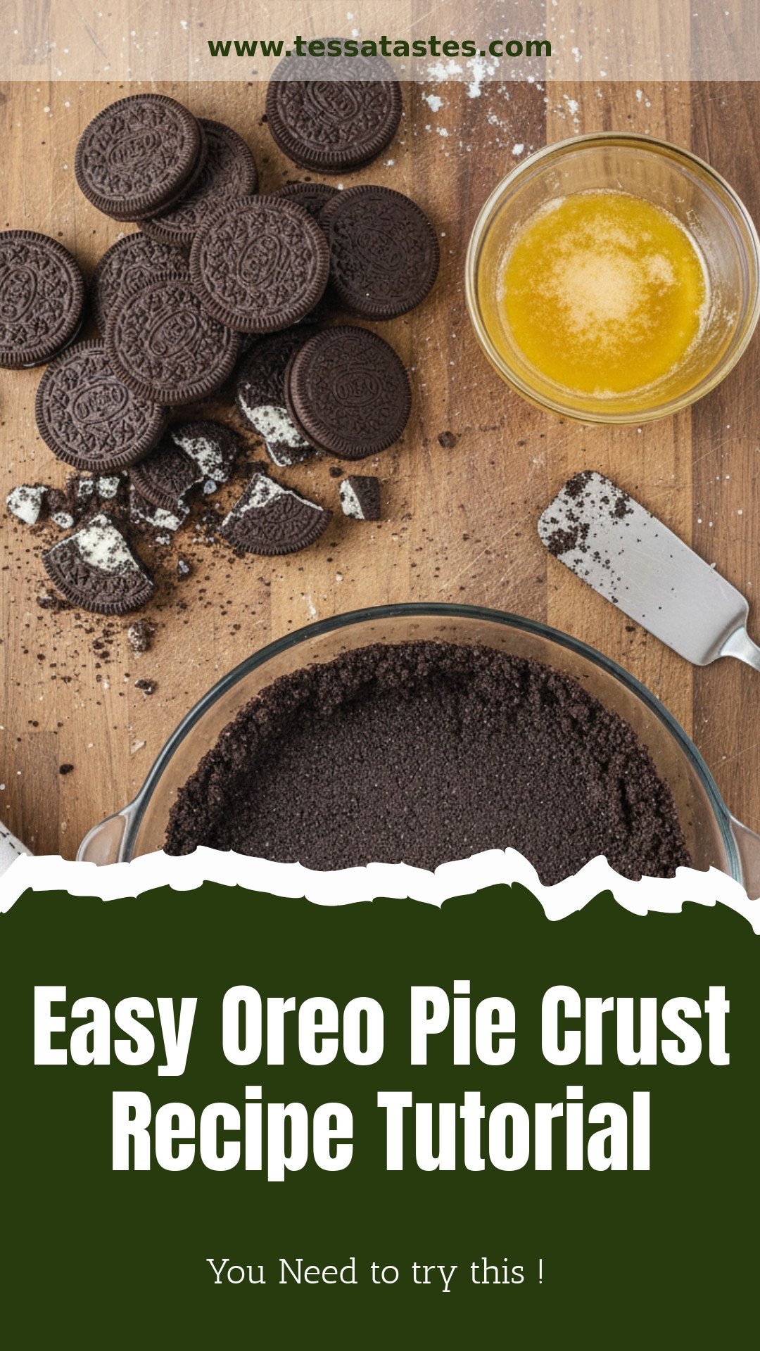 Easy Oreo Pie Crust Recipe Tutorial