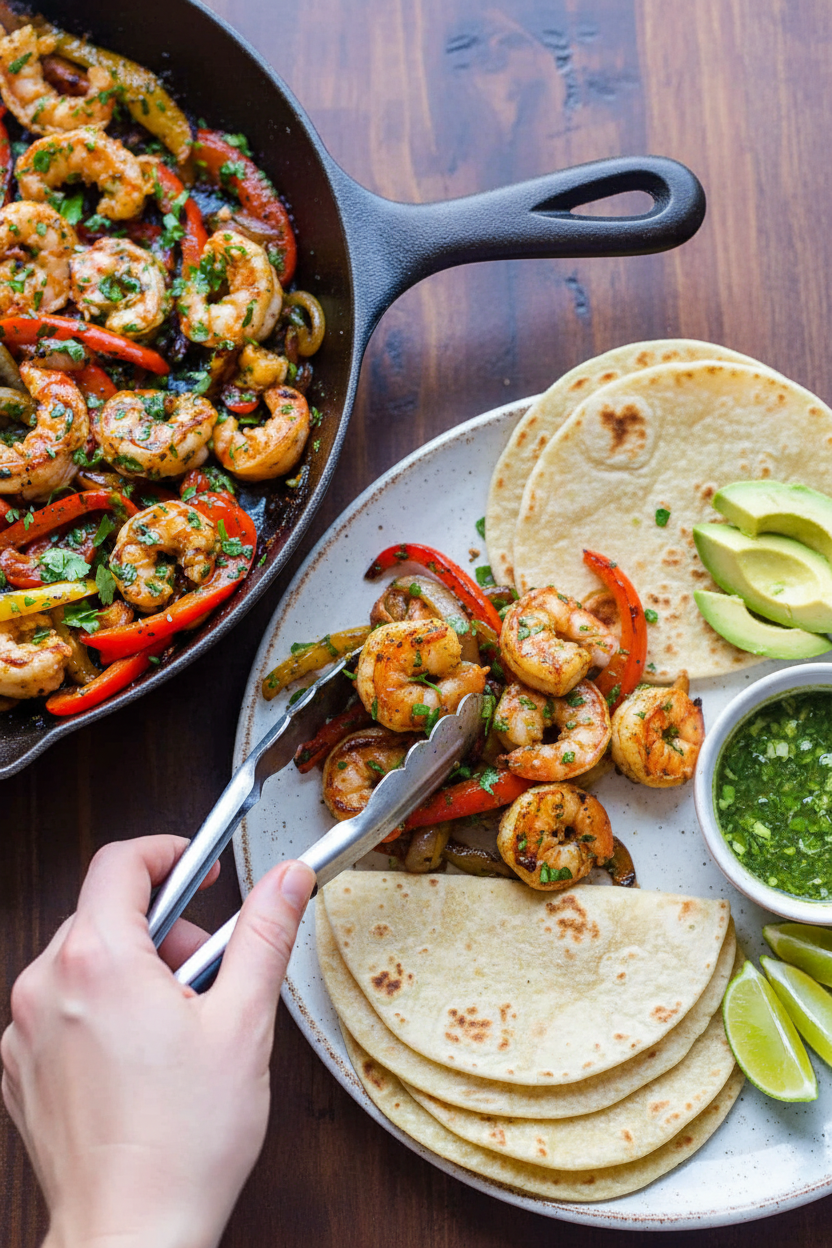 Easy Shrimp Fajitas Recipe with Video