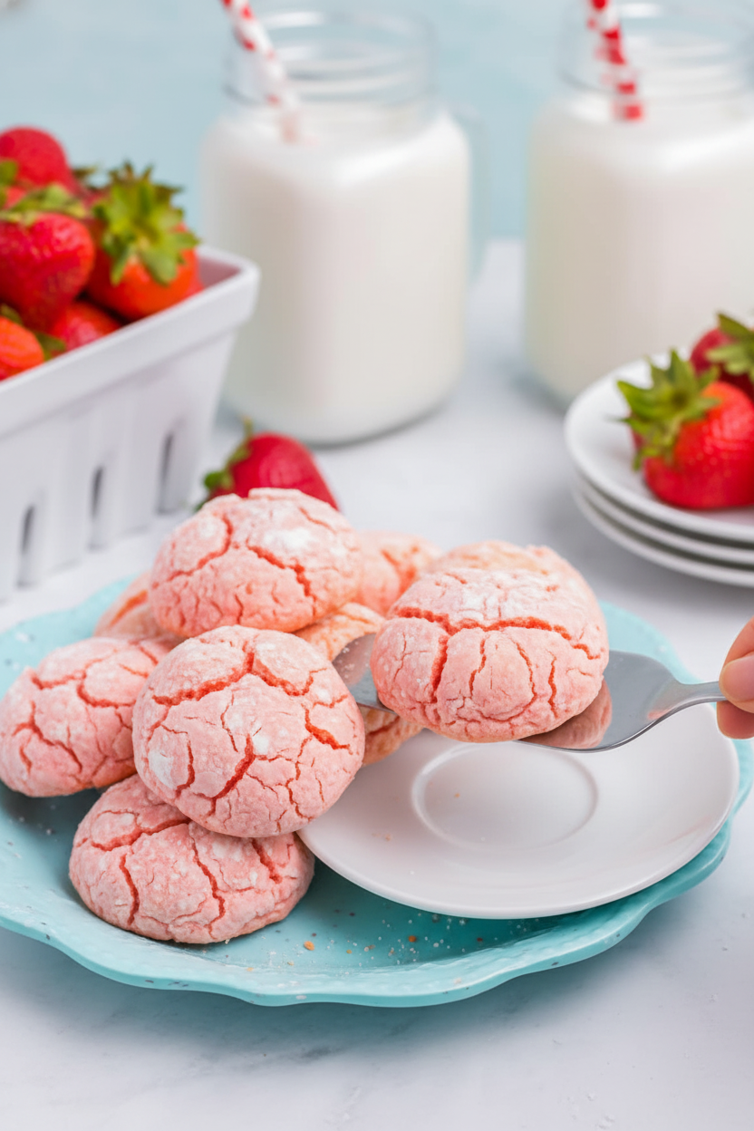Easy Strawberry Cake Mix Cookie Recipe
