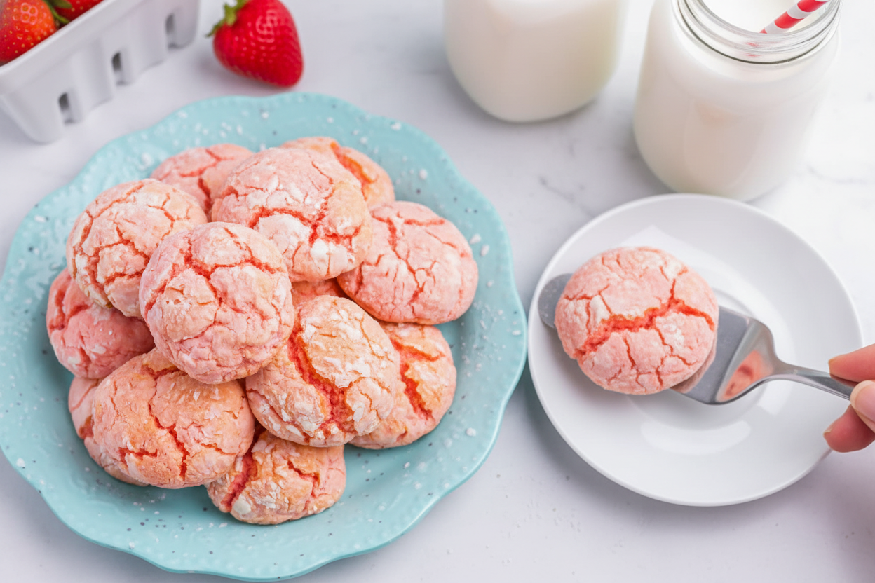 Easy Strawberry Cake Mix Cookie Recipe