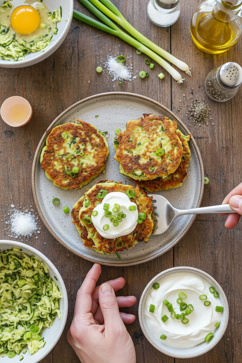 Easy Zucchini Fritters Recipe Video Tutorial