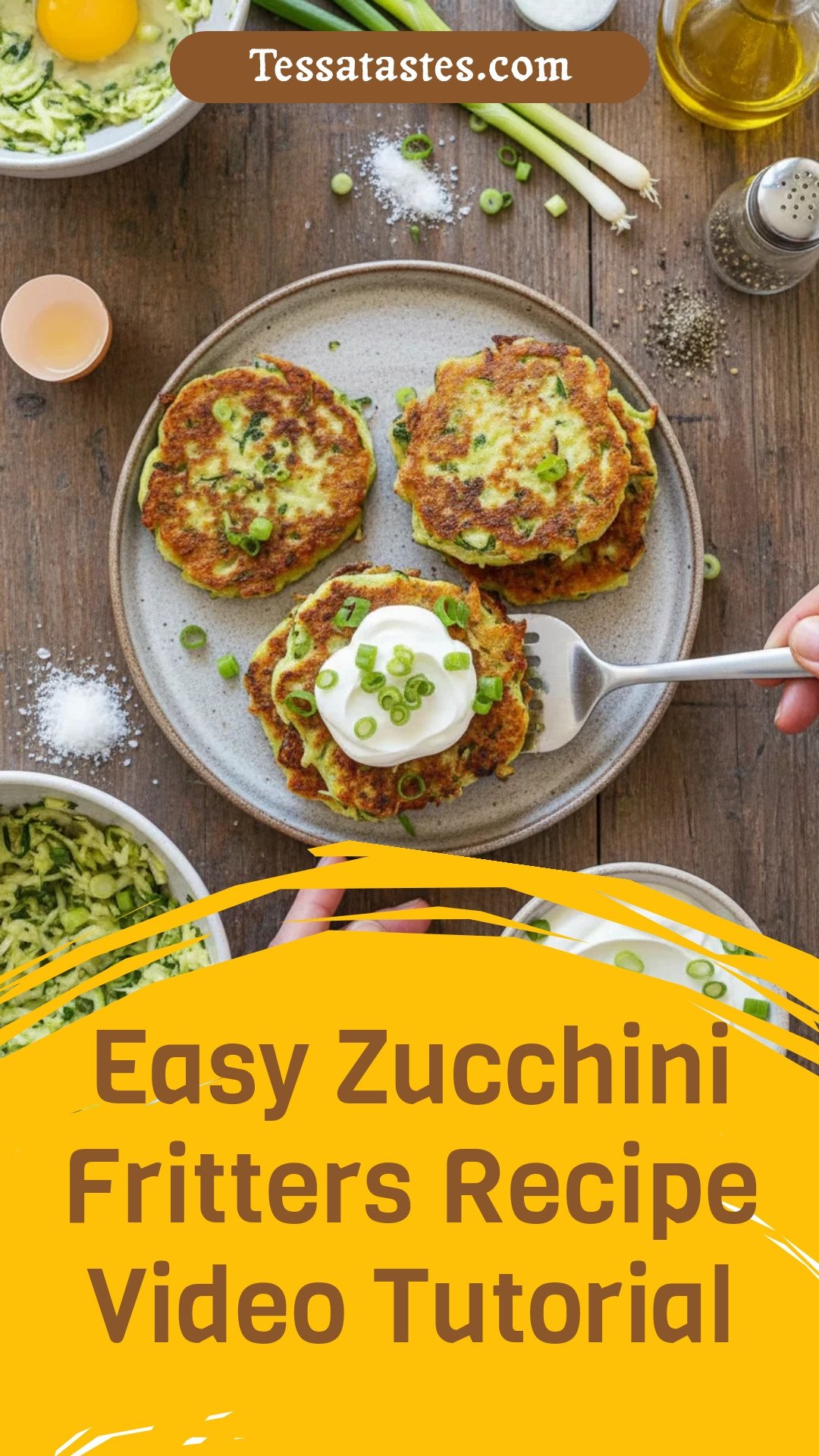 Easy Zucchini Fritters Recipe Video Tutorial