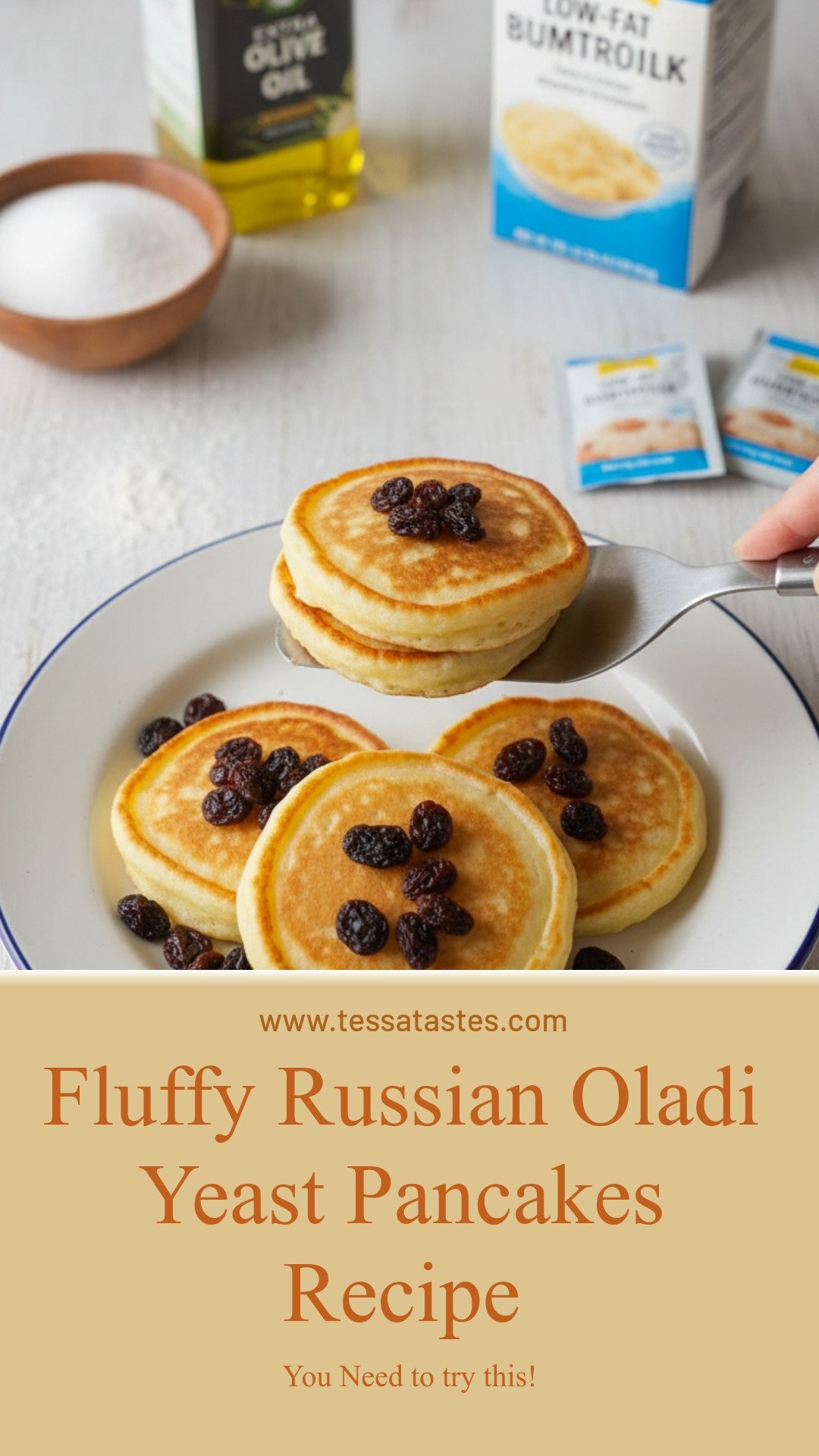 Fluffy Russian Oladi Yeast Pancakes Recipe