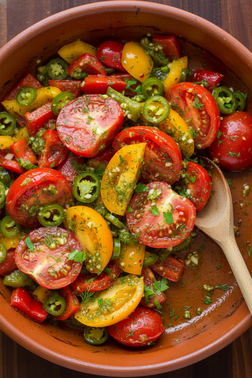 Garlicky Marinated Tomato Salad Recipe