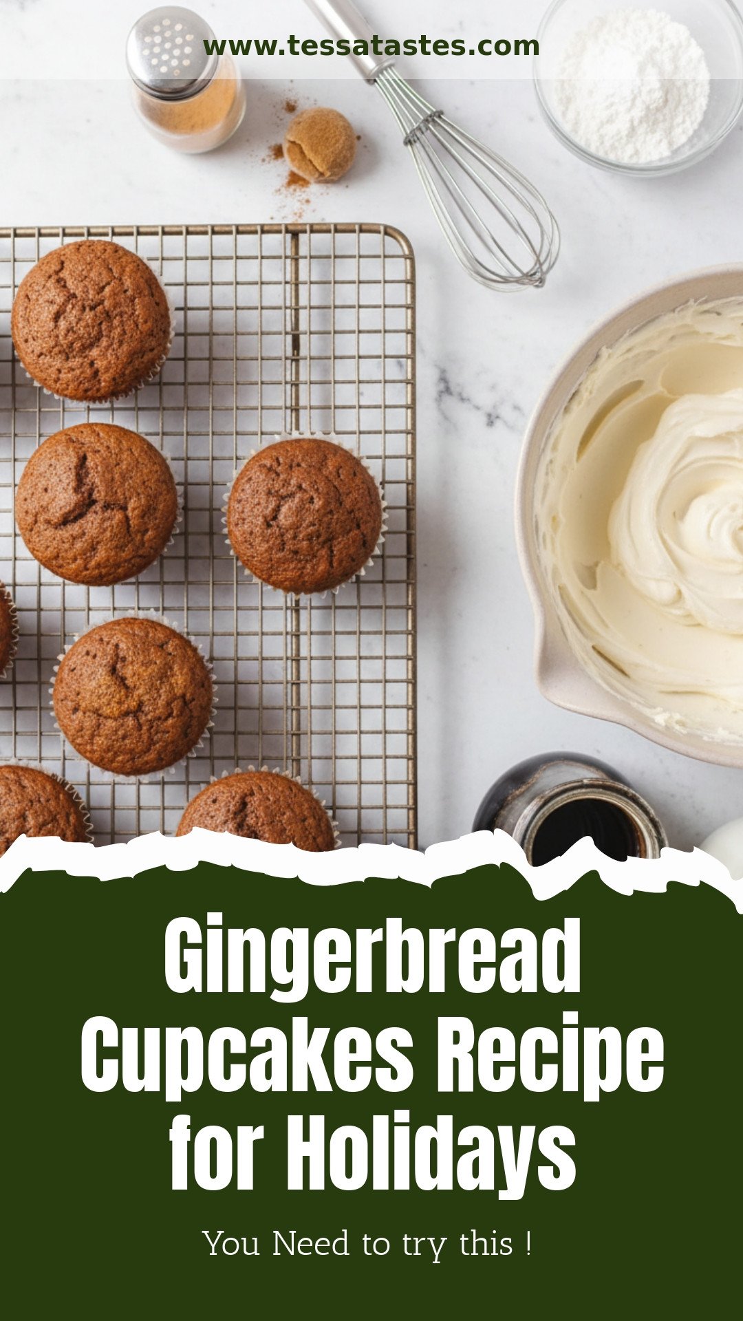 Gingerbread Cupcakes Recipe for Holidays