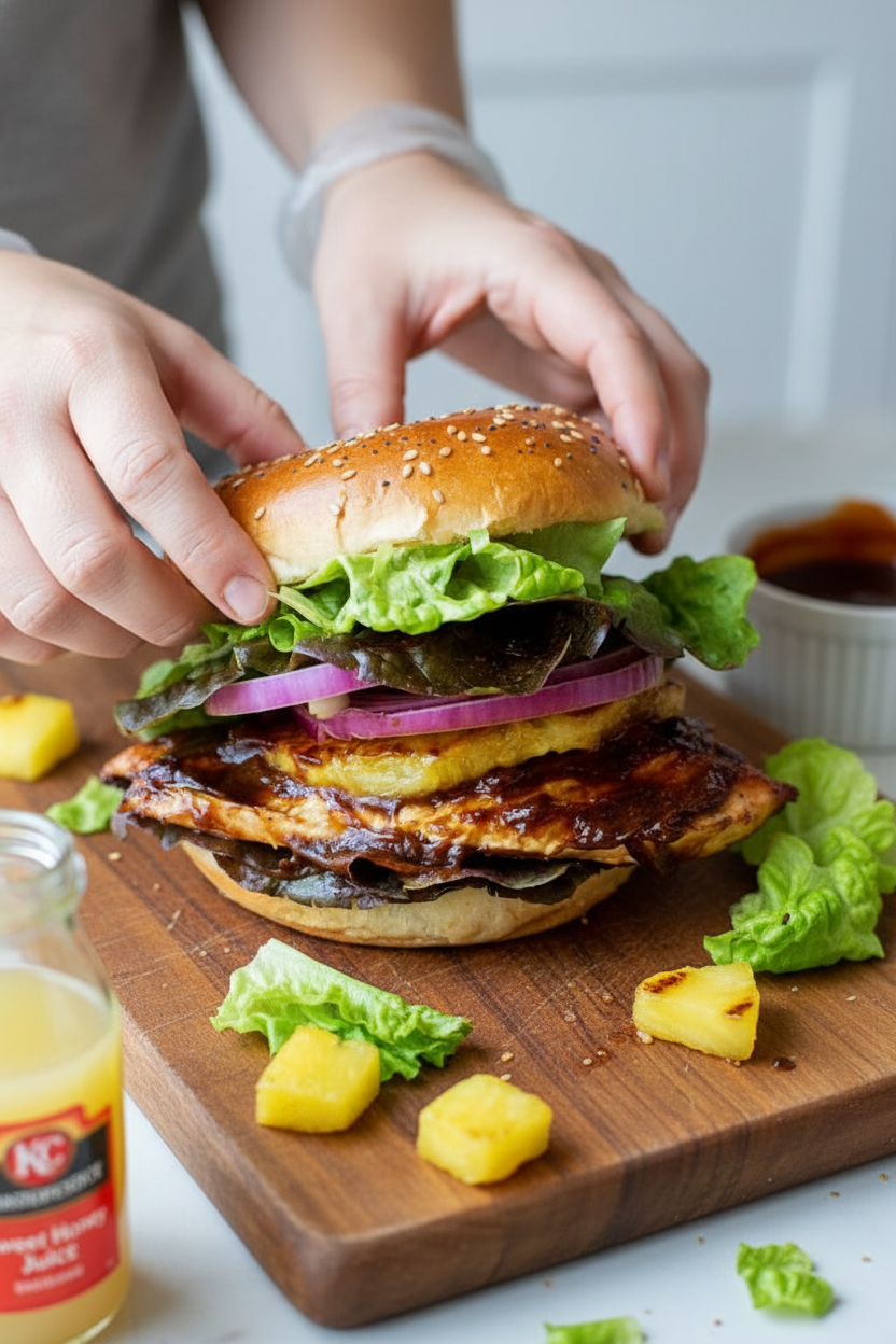 Hawaiian BBQ Chicken Sandwich Recipe