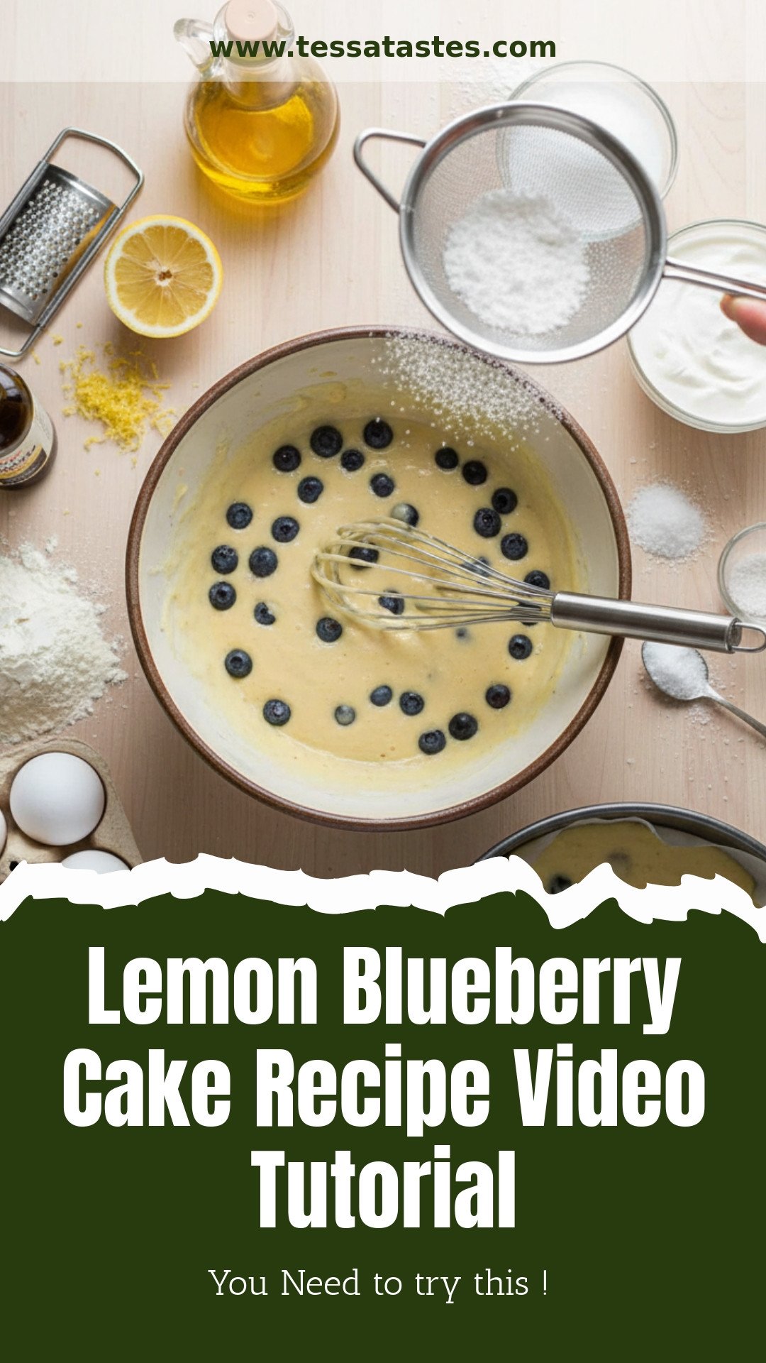 Lemon Blueberry Cake Recipe Video Tutorial