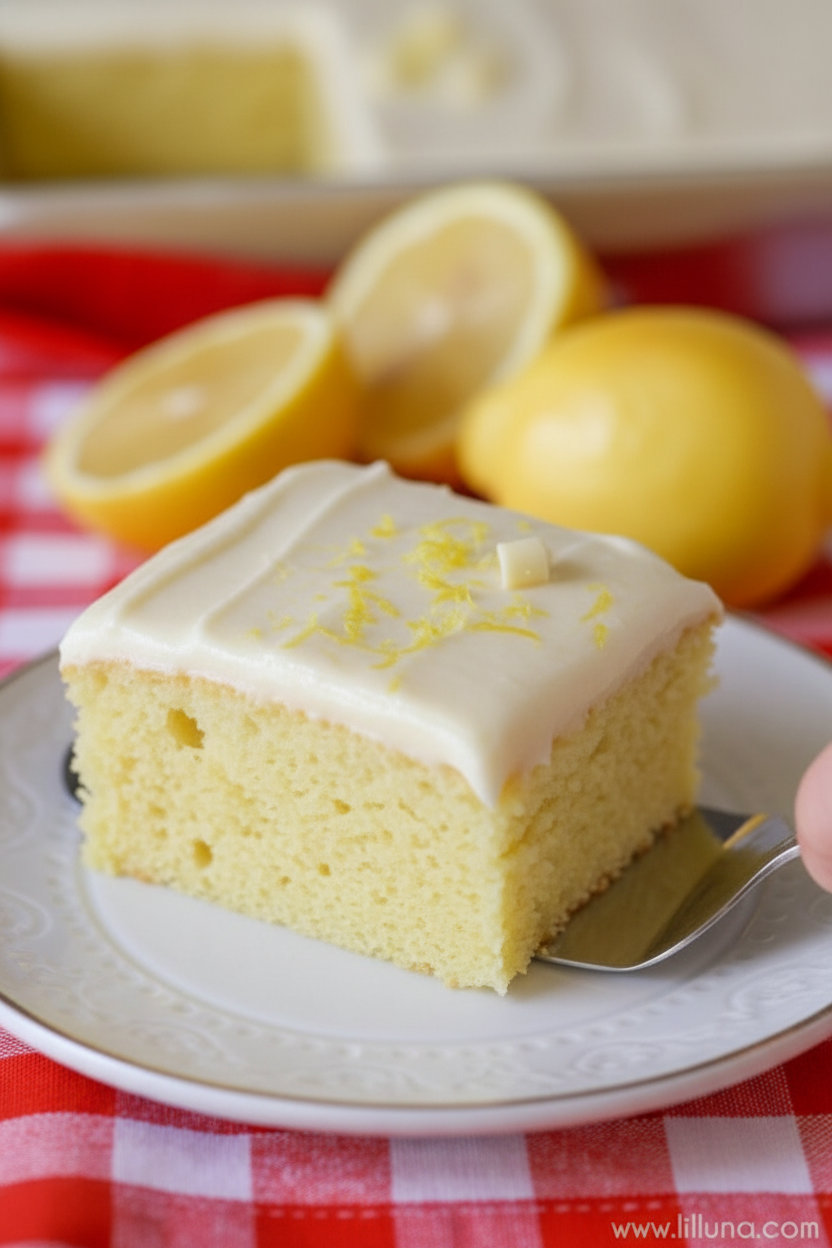 Lemon Sheet Cake Recipe Easy and Moist