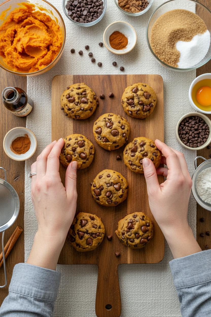 Mini Pumpkin Chocolate Chip Cookies Recipe