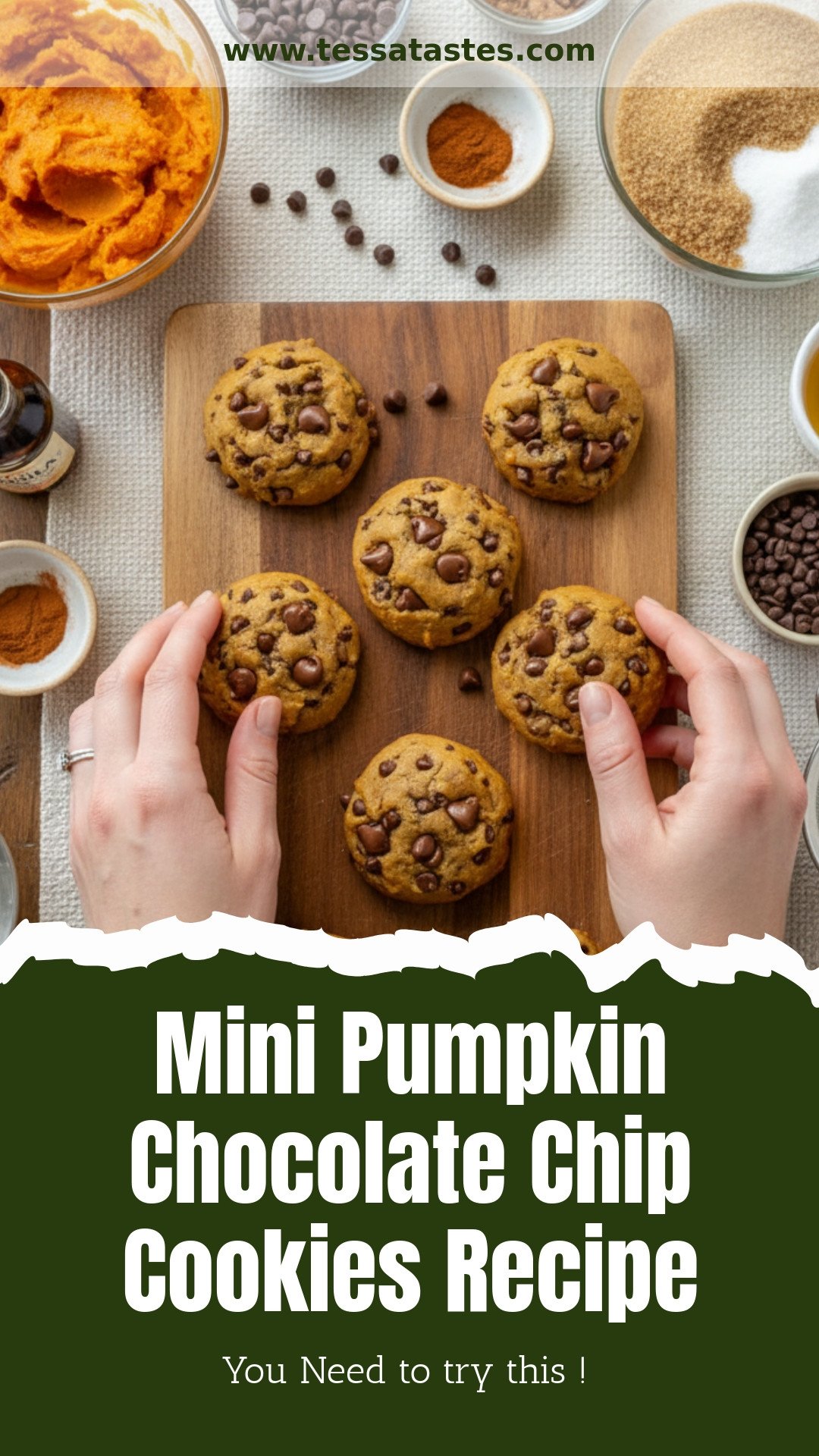 Mini Pumpkin Chocolate Chip Cookies Recipe