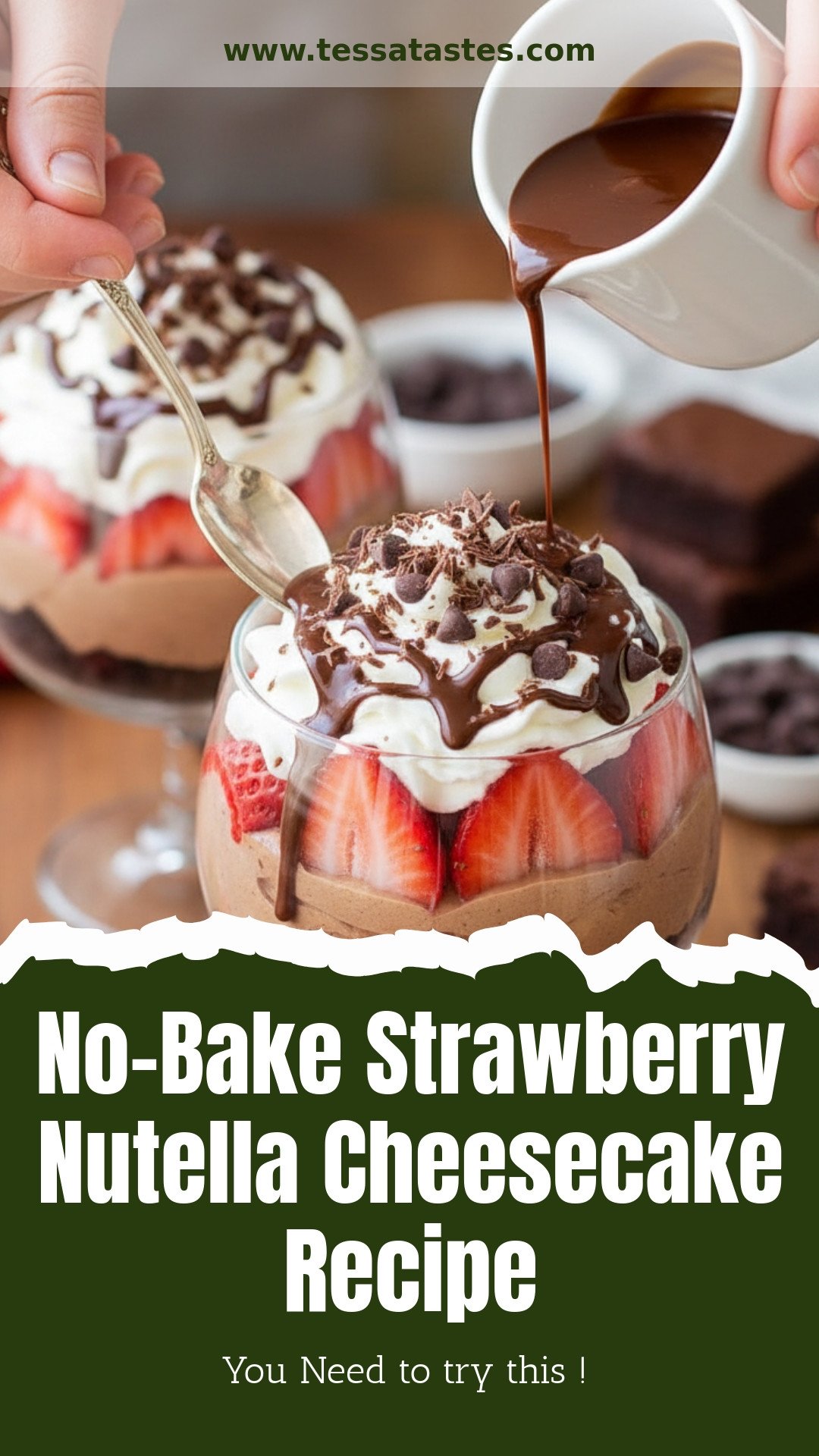 No-Bake Strawberry Nutella Cheesecake Recipe