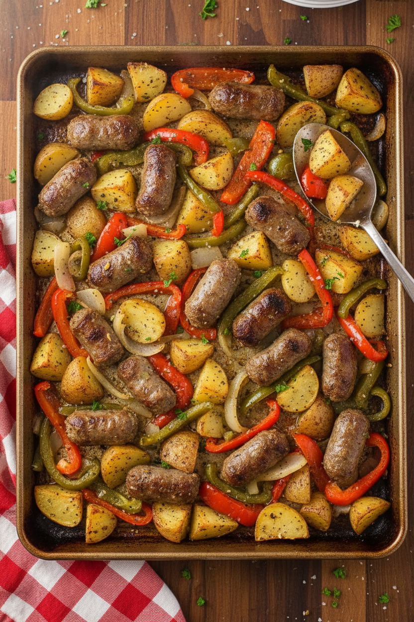 One Pan Sausage and Potatoes for Hungry Crowds