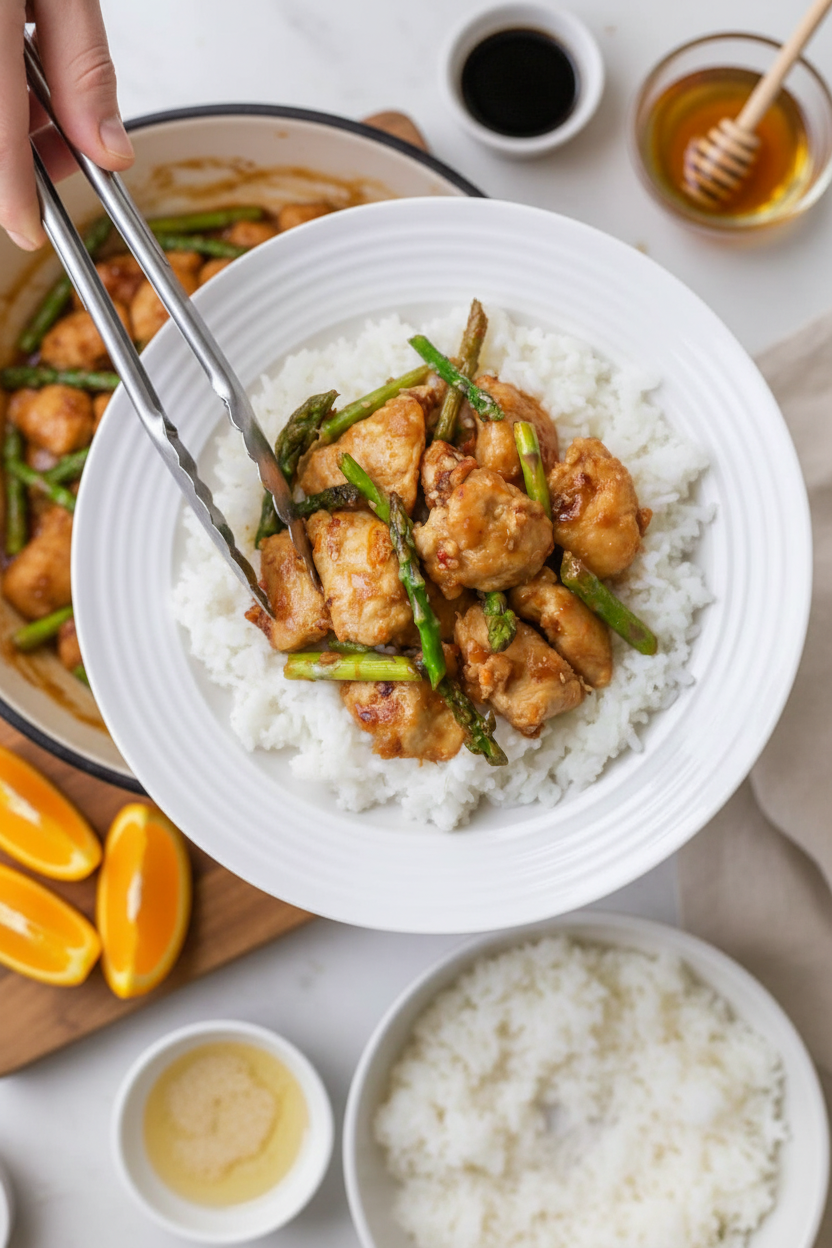 Orange Chicken with Asparagus Stir Fry Recipe