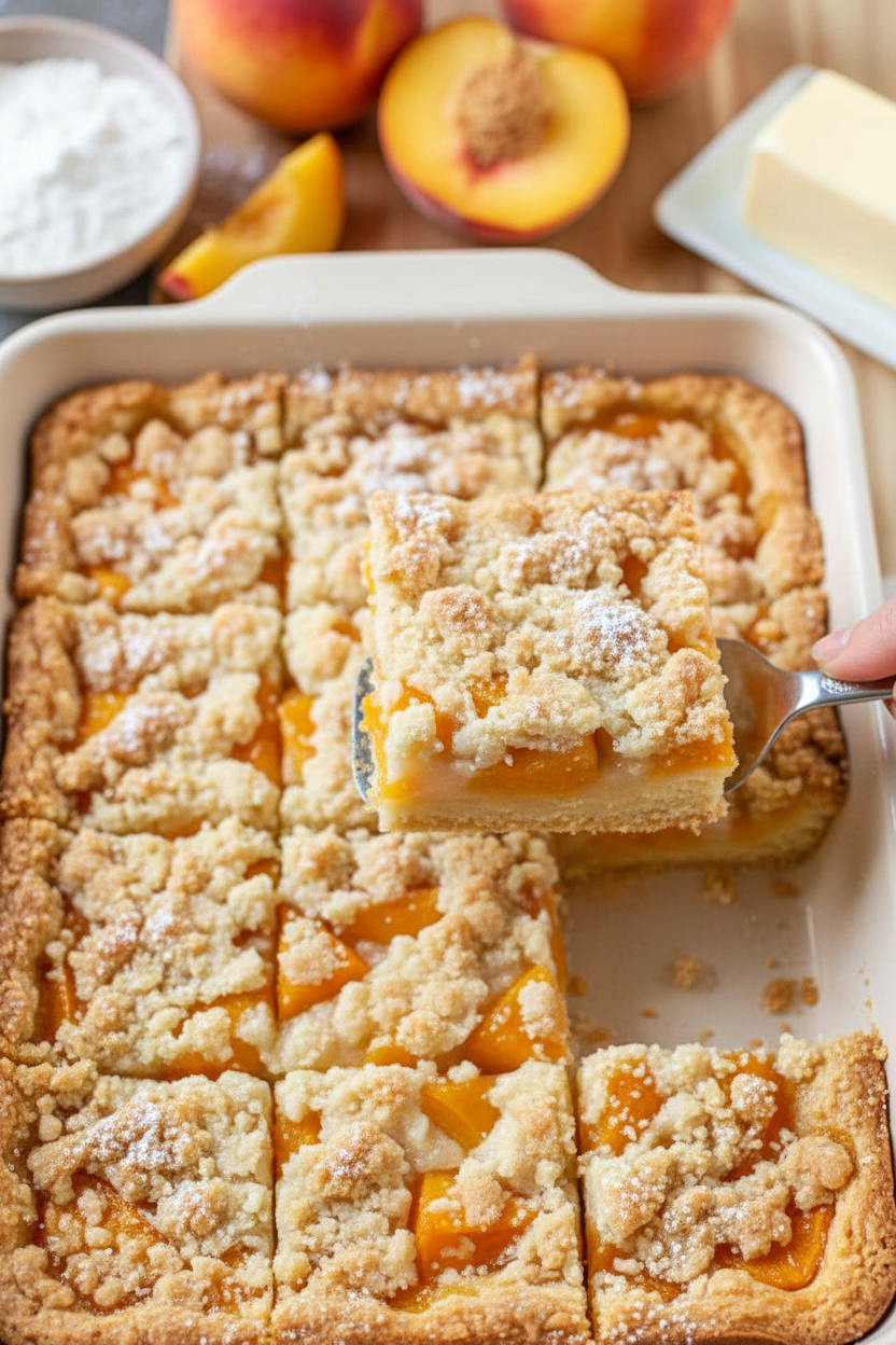 Peach Bars Recipe Easy Homemade Dessert