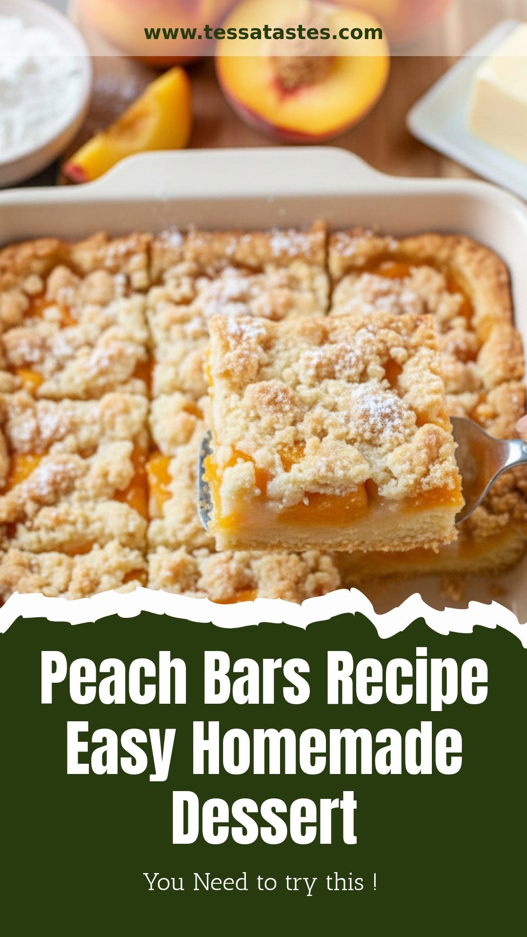 Peach Bars Recipe Easy Homemade Dessert