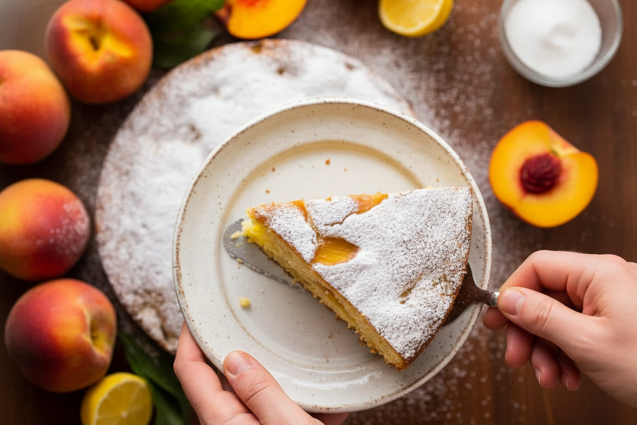 Peach Cake Recipe Video Tutorial