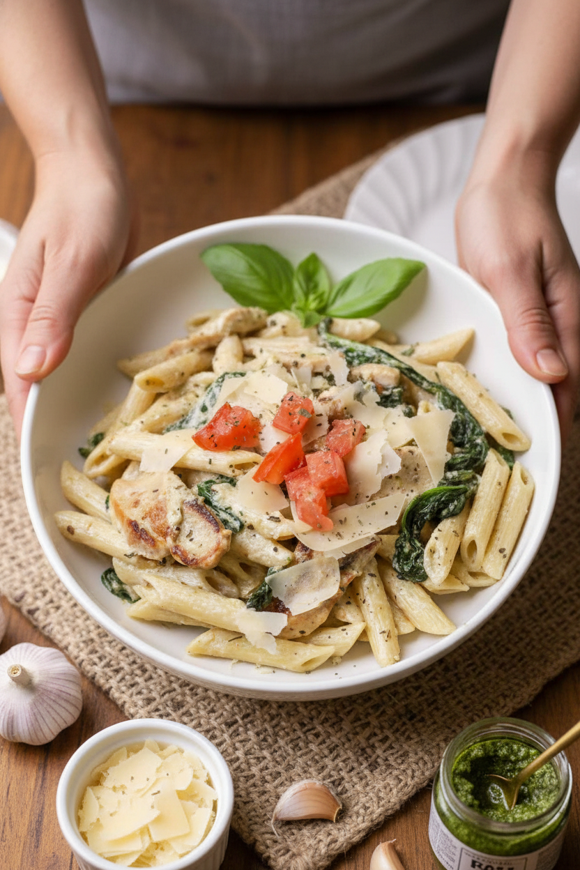 Pesto Chicken Florentine Recipe for Dinner