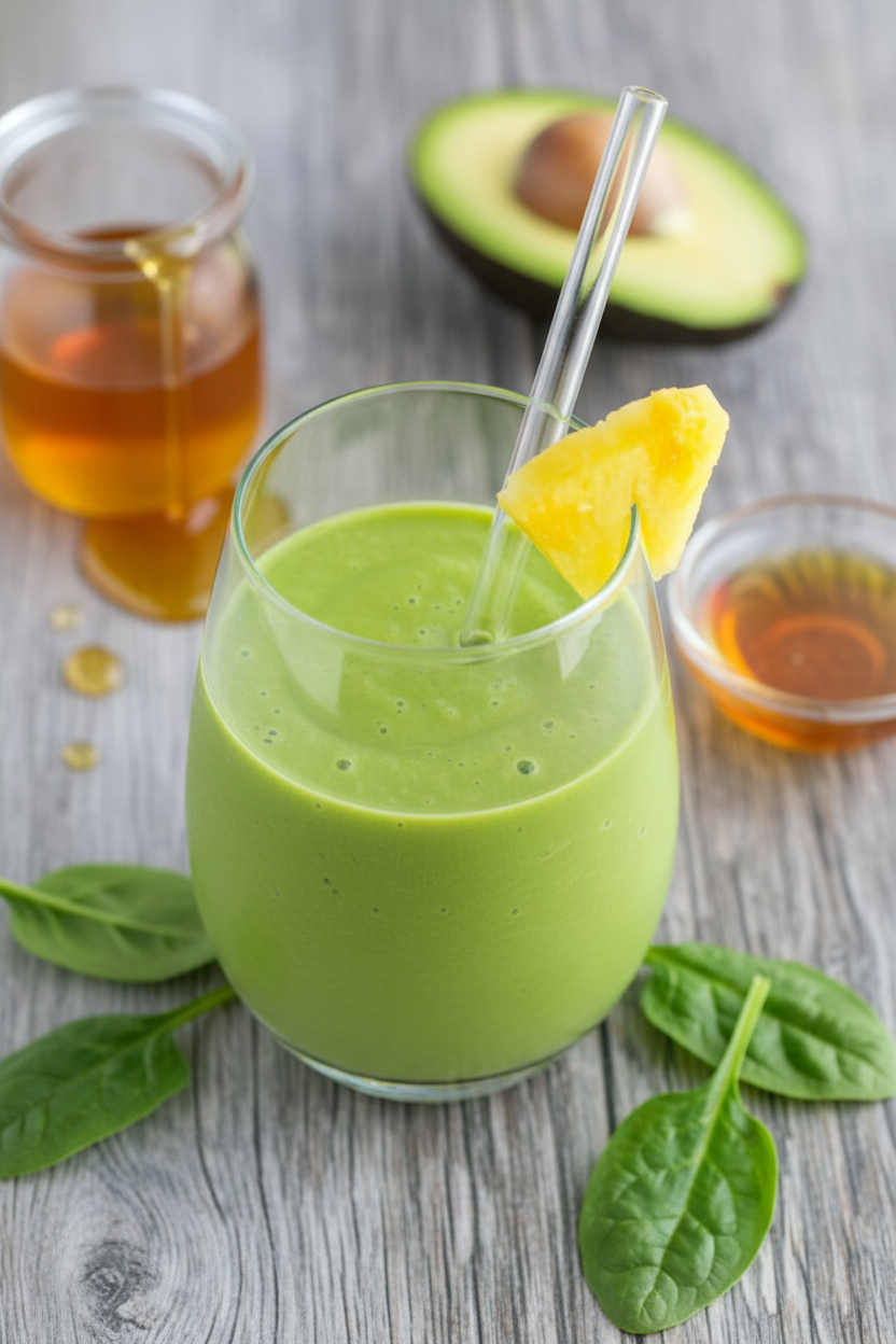 Pineapple Avocado Green Smoothie Recipe