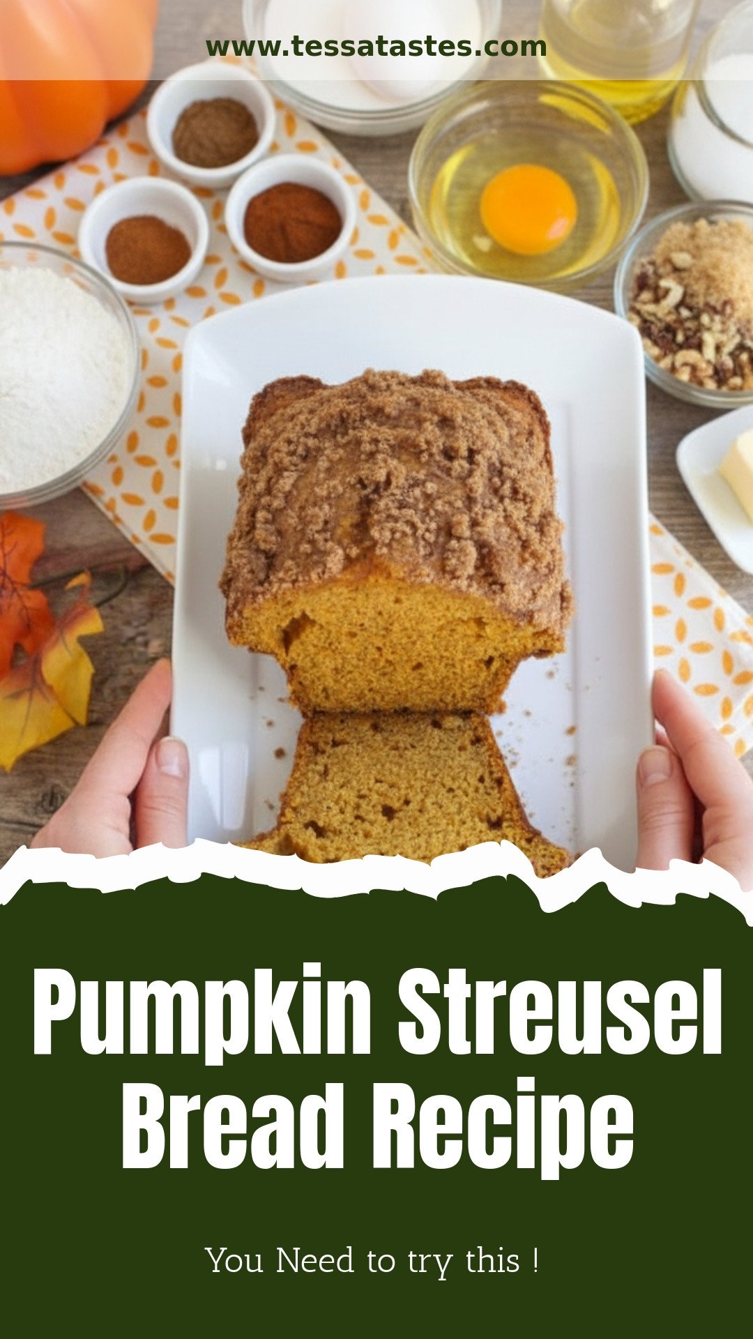 Pumpkin Streusel Bread Recipe