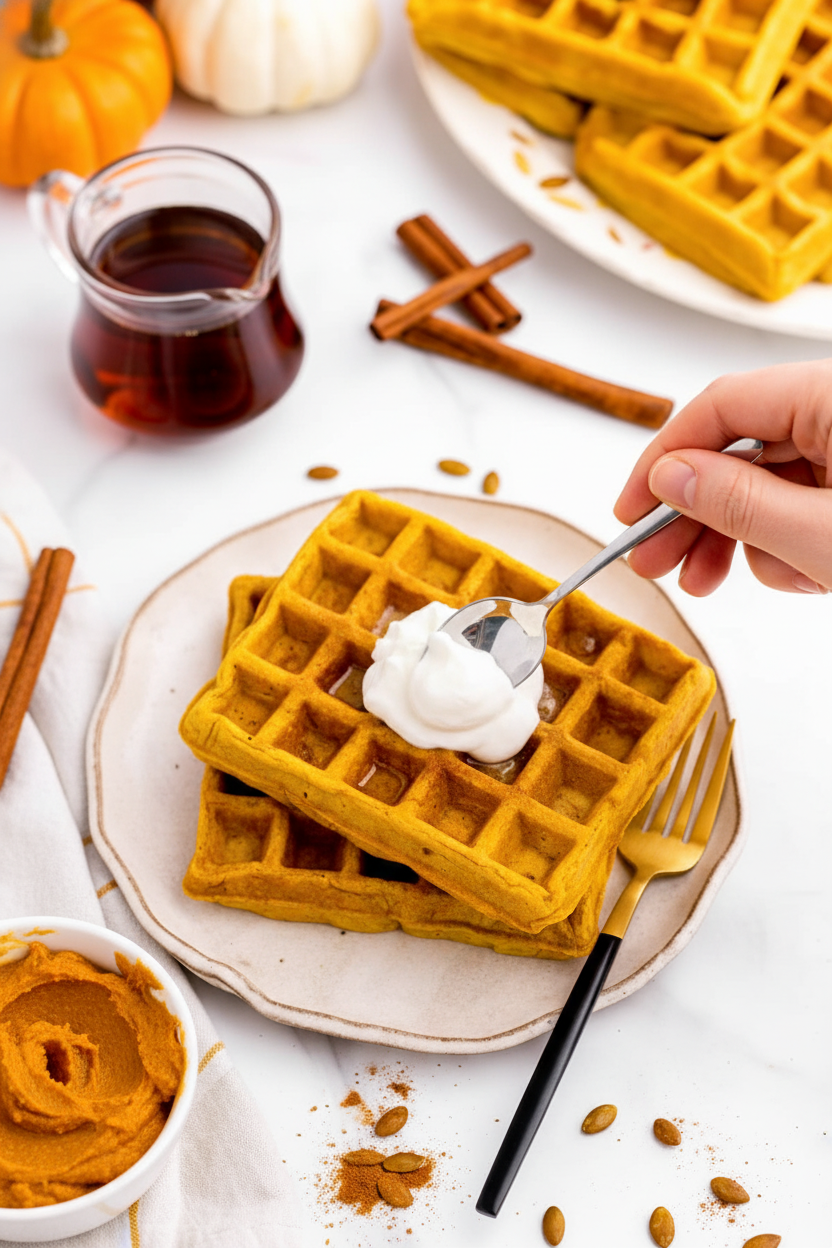 Pumpkin Waffles Recipe for Fall Breakfast