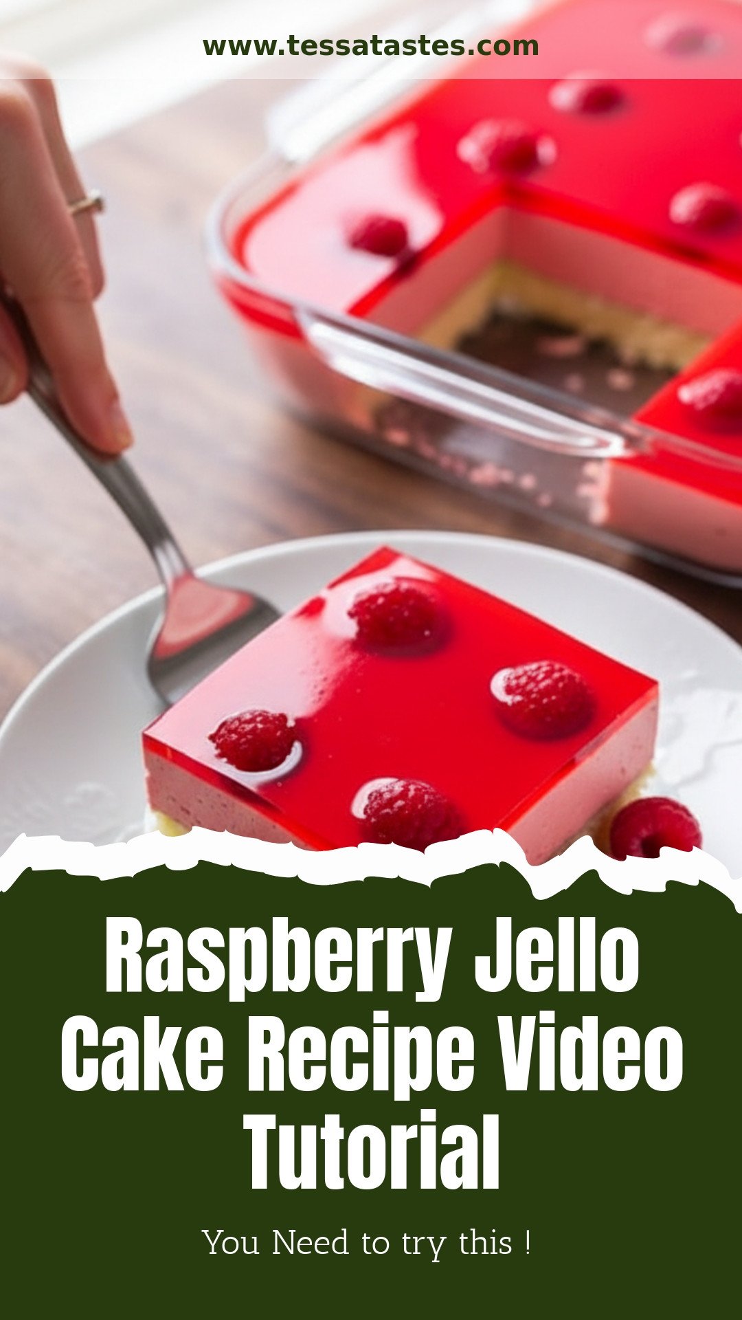 Raspberry Jello Cake Recipe Video Tutorial