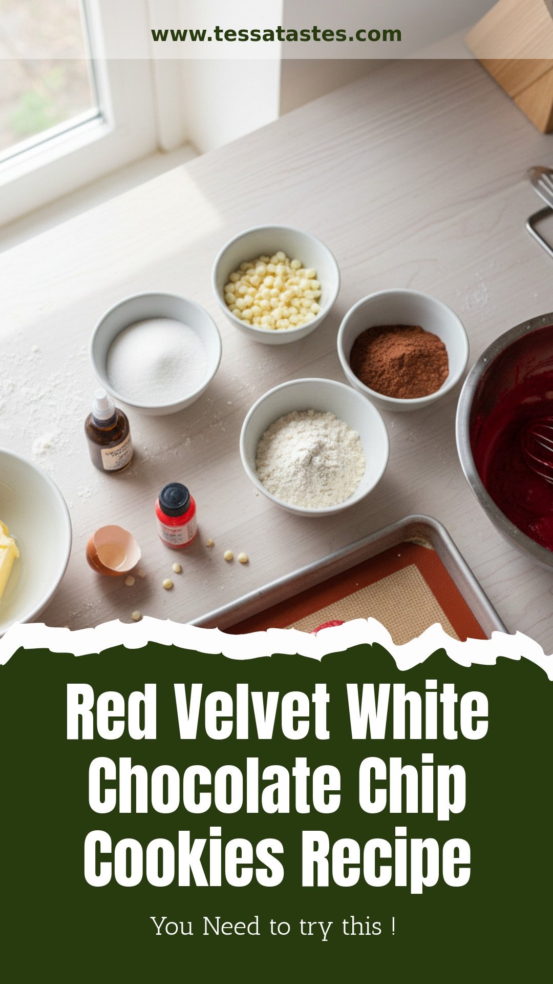 Red Velvet White Chocolate Chip Cookies Recipe