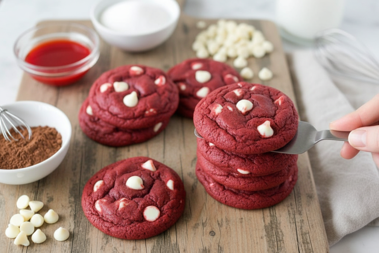 Red Velvet White Chocolate Chip Cookies Recipe