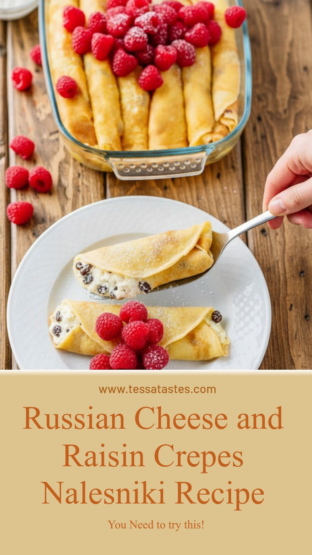 Russian Cheese and Raisin Crepes Nalesniki Recipe